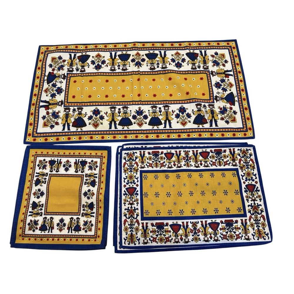 VTG Kolf Placemat And Napkin Sets Runner Austria Cotton